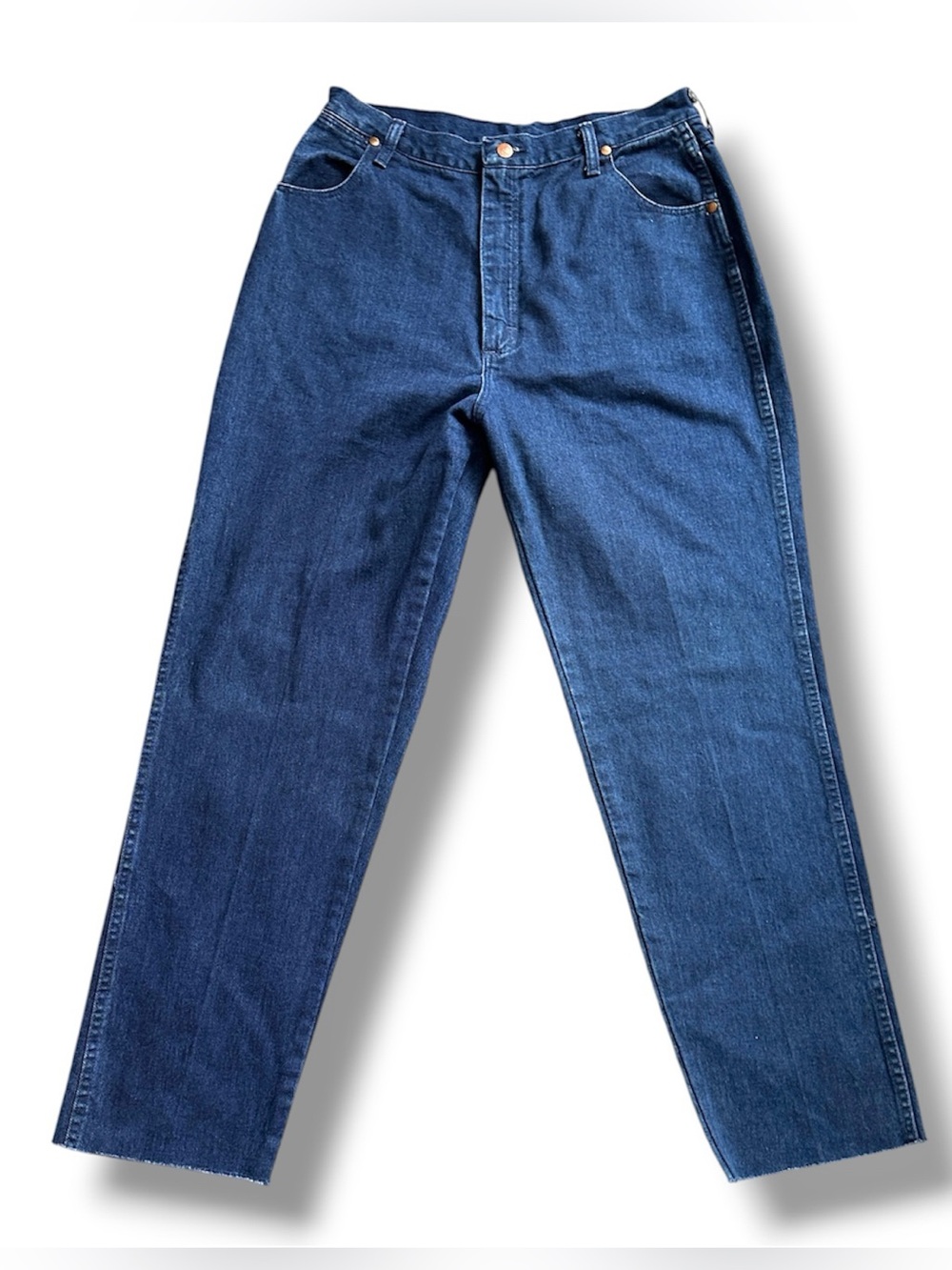 Vintage 80s Wrangler Dark Wash High Rise Straight Leg Jeans Women's Size 15/16